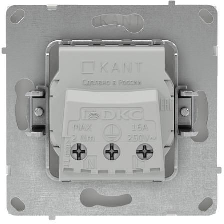 Розетка силовая KANT 2P+E защ. шторки бел. песок DKC 7010003