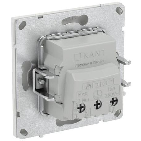 Розетка силовая KANT 2P+E защ. шторки бел. песок DKC 7010003