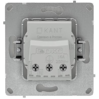 Розетка силовая KANT 2P+E защ. шторки бел. песок DKC 7010003