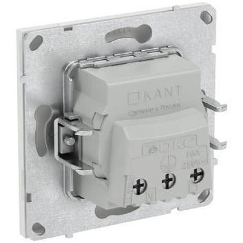 Розетка силовая KANT 2P+E защ. шторки бел. песок DKC 7010003