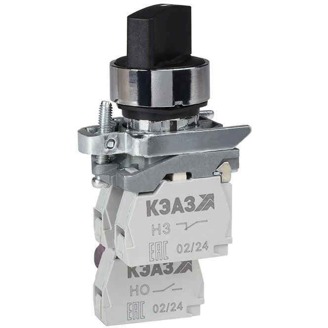 Переключатель КПЕ1111РС 1но+1нз ручка фикс 2поз IP40 черн. КЭАЗ 271788
