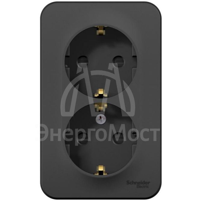 Розетка 2-м ОП BLANCA 16А 250В защ. шторки с заземл. изол. пласт. антрацит SchE BLNRA011216