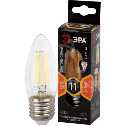 Лампа светодиодная филаментная F-LED B35-11w-827-E27 B35 11Вт свеча E27 тепл. бел. ЭРА Б0046986