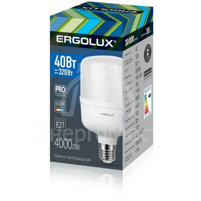 Лампа светодиодная LED-HW-40W-E27-6K PRO 40Вт E27 6500К 150-260В Ergolux 14328