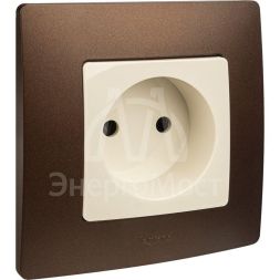 Механизм розетки 1-м СП Etika 2К 16А защ. шторки без заземл. винт. зажимы сл. кость Leg 672334