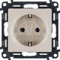 Механизм розетки 1-м СП Valena Life 16А IP20 250В 2К+З с лиц. панелью защ. шторки винт. зажимы сл. кость Leg 753524
