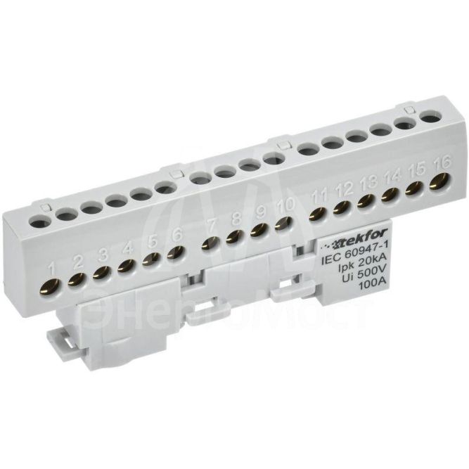 Шина L &amp;quot;фаза&amp;quot; изол. на универс. держ. 6х9-16-Ср TEKFOR IEK TF-NN10-16-KL-K03