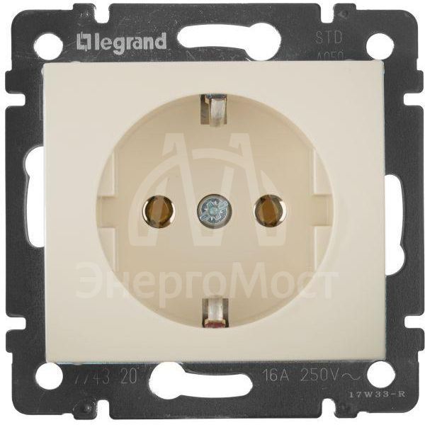 Механизм розетки 1-м СП Valena с заземл. сл. кость Leg 774320