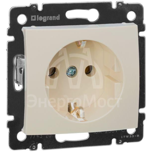 Механизм розетки 1-м СП Valena с заземл. сл. кость Leg 774320