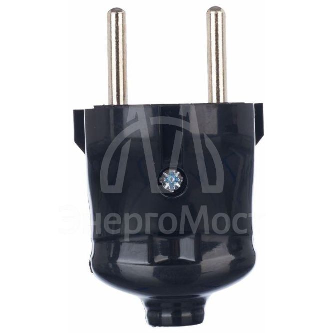 Вилка прямая ВПп20-02-Ст разборная без заземл. контакта 6А черн. IEK EVP20-06-01-K02