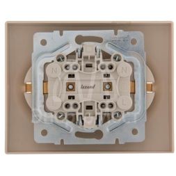 Розетка 2-м СП KARINA термопласт с заземл. крем. LEZARD 707-0300-127B
