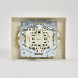 Розетка 2-м СП KARINA термопласт с заземл. крем. LEZARD 707-0300-127B