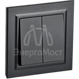 Выключатель 2-кл. СП BRITE ВСР10-2-0-БрЧ 10А в сборе черн. IEK BR-V20-0-10-K02-F