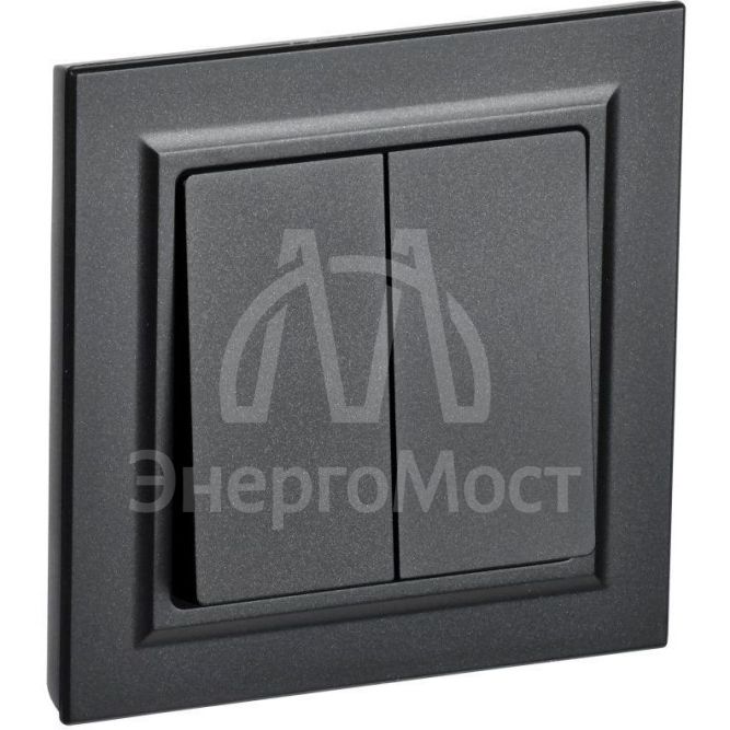 Выключатель 2-кл. СП BRITE ВСР10-2-0-БрЧ 10А в сборе черн. IEK BR-V20-0-10-K02-F