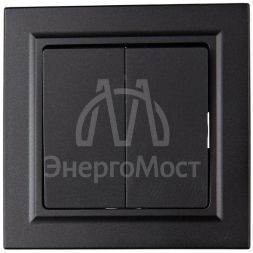 Выключатель 2-кл. СП BRITE ВСР10-2-0-БрЧ 10А в сборе черн. IEK BR-V20-0-10-K02-F