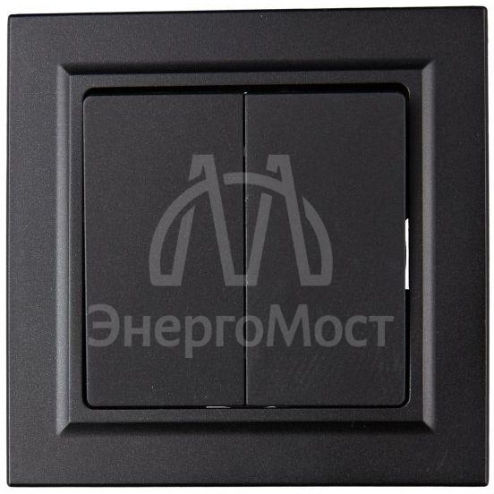 Выключатель 2-кл. СП BRITE ВСР10-2-0-БрЧ 10А в сборе черн. IEK BR-V20-0-10-K02-F