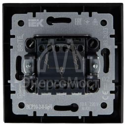 Выключатель 2-кл. СП BRITE ВСР10-2-0-БрЧ 10А в сборе черн. IEK BR-V20-0-10-K02-F