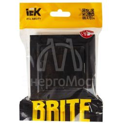 Выключатель 2-кл. СП BRITE ВСР10-2-0-БрЧ 10А в сборе черн. IEK BR-V20-0-10-K02-F