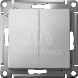 Механизм выключателя 2-кл. СП AtlasDesign 10А IP20 (сх. 5) 10AX алюм. SchE ATN000351