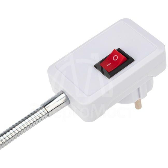 Переходник-светильник для крепления в штепсельной сетевой розетке переходник цокольный гибкий 220В-Е27 150мм с выключателем Rexant 80-1194