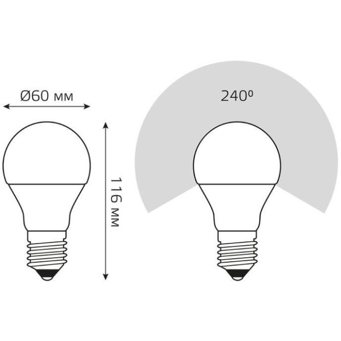 Лампа светодиодная Elementary A60 15Вт грушевидная 3000К тепл. бел. E27 1320лм 180-240В Gauss 23215