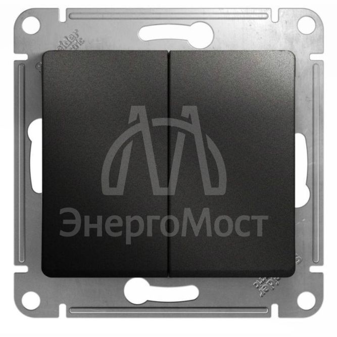 Механизм выключателя 2-кл. СП Glossa 10А IP20 (сх. 5) 10AX антрацит SchE GSL000751
