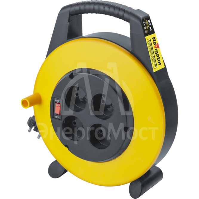 Удлинитель на катушке 4х20м без заземл. 93 955 NPE-RС-04-20-X-2х0.75 закр. NAVIGATOR 93955