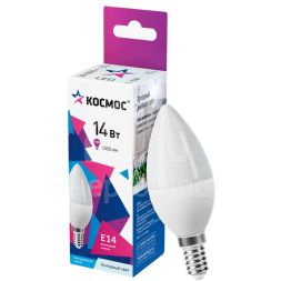 Лампа светодиодная 14Вт Свеча E14 6500К 174-265В КОСМОС LkecLED14wCNE1465