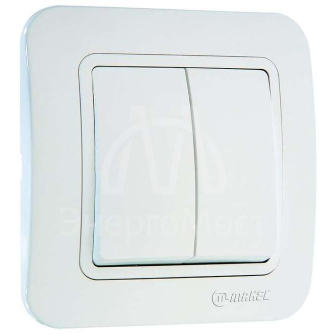 Выключатель 2-кл. 1п 1мод. СП Lillium 10А IP20 бел./бел. Makel 70003