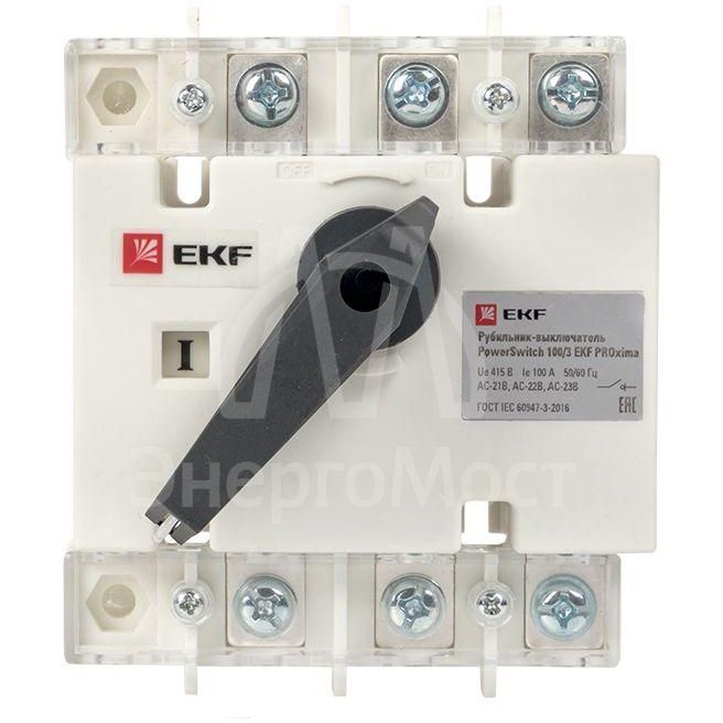 Рубильник-выключатель 3п 100А с рукояткой управления для прямой установки PowerSwitch PROxima EKF psds-100-3