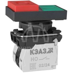 Кнопка КМЕ9111мЛ-220В-зел-красн-1но+1нз-двойная-индикатор-IP40 КЭАЗ 309597