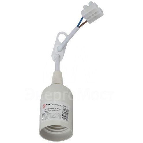 Патрон E27 с клеммной колодкой пластик бел. (50/200/6000) Эра Б0043676