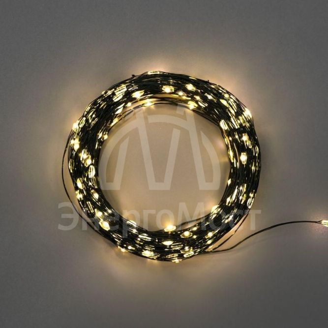 Гирлянда &amp;quot;Роса&amp;quot; с контроллером 30м 300 LED IP20 230В зел. провод теплое бел. свечение Neon-Night 303-276