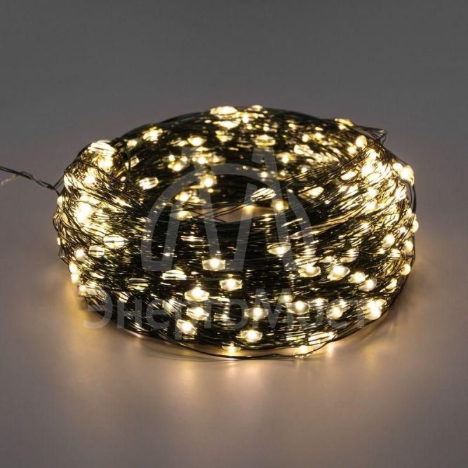 Гирлянда &amp;quot;Роса&amp;quot; с контроллером 30м 300 LED IP20 230В зел. провод теплое бел. свечение Neon-Night 303-276