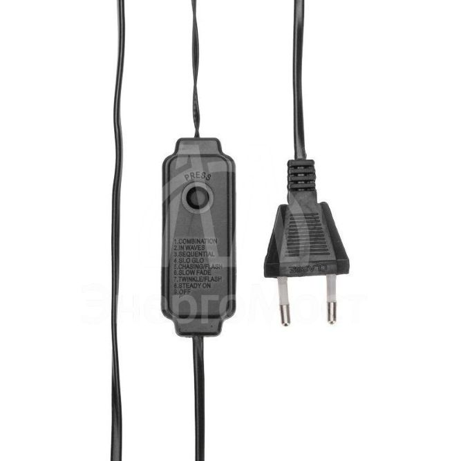 Гирлянда &amp;quot;Роса&amp;quot; с контроллером 30м 300 LED IP20 230В зел. провод теплое бел. свечение Neon-Night 303-276