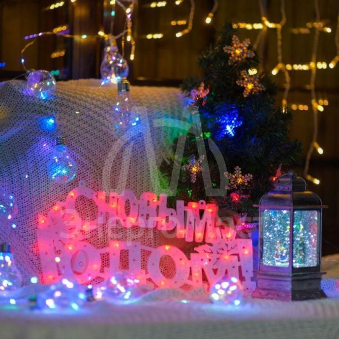 Фигура светодиодная &amp;quot;С НОВЫМ ГОДОМ&amp;quot; 35LED красн. 42х19см Neon-Night 501-003