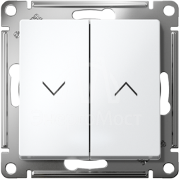 Выключатель для жалюзи 2-кл. AtlasDesign 10А механизм бел. SE ATN000119