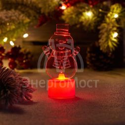 Фигура светодиодная &amp;quot;Снеговик с шарфом 2D&amp;quot; на подставке RGB Neon-Night 501-053