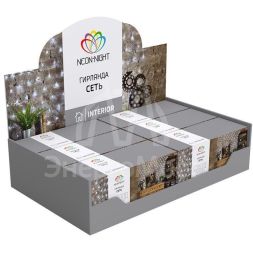 Гирлянда &amp;quot;Сеть&amp;quot; с контроллером 1.8х1.5м 180LED мульти. прозр. провод 15Вт 220В IP20 NEON-NIGHT 215-139