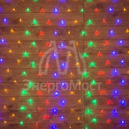 Гирлянда &amp;quot;Сеть&amp;quot; с контроллером 1.8х1.5м 180LED мульти. прозр. провод 15Вт 220В IP20 NEON-NIGHT 215-139