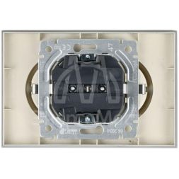 Розетка 2-м СП BRITE РС12-3-БрА 16А в сборе с заземл. без защ. шторок алюм. IEK BR-R21-16-K47-F