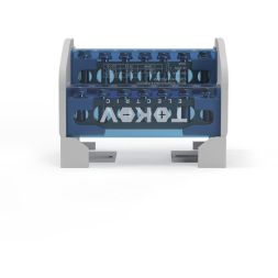 Шина на DIN-рейку в корпусе (кросс-модуль) 2 группы по 7 отверстий 100А TOKOV ELECTRIC TKE-DBTB-100-2-7/L+PEN