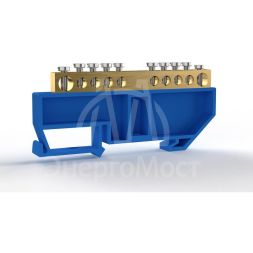 Шина нулевая на DIN-изоляторе 6х9мм 10 отвер. латунь TOKOV ELECTRIC TKE-BCB-69-10-DIN/N