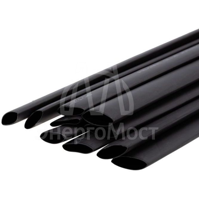 Трубка термоусаживаемая двухстенная клеевая 15.9/7.95мм (уп.10шт) по 1м черн. Rexant 26-2106