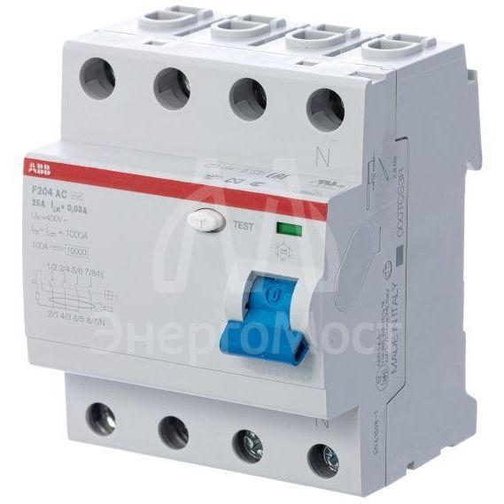 Выключатель дифференциального тока (УЗО) 4п 40А 300мА тип AC F204 ABB 2CSF204001R3400