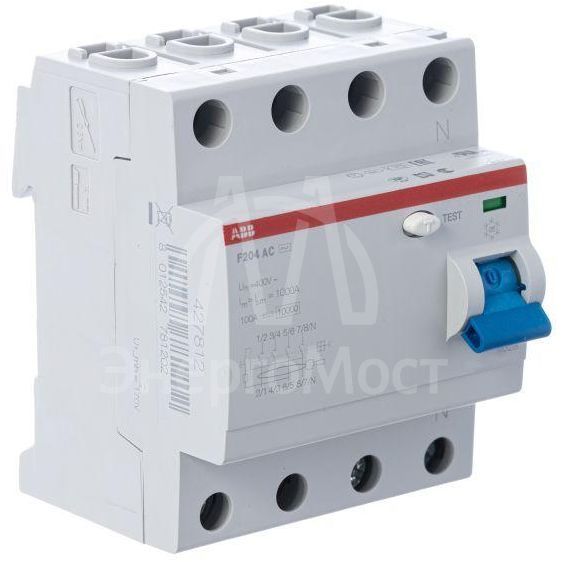 Выключатель дифференциального тока (УЗО) 4п 40А 300мА тип AC F204 ABB 2CSF204001R3400