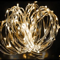 Гирлянда светодиодная &amp;quot;Золотые нити&amp;quot; 10м 100LED в виде капель работает от сети 220В Космос KOCNL-EL151