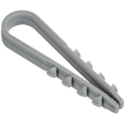 Дюбель-хомут 5х10мм для круглого кабеля нейлон сер. (уп.100шт) GENERICA UDH13-05-10-100-K03-G