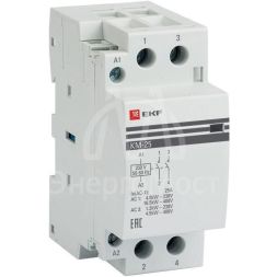 Контактор модульный КМ 25А 2NО (2 мод.) EKF km-2-25-20