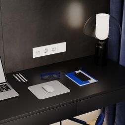 Рамка 4-м S70 пластик. бел. матов. Voltum VLS100402